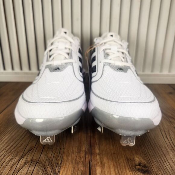 Adidas Purehustle 3 Women Sz 7 White Black Athletic Metal Softball Cleats IG7135 - Picture 3 of 11